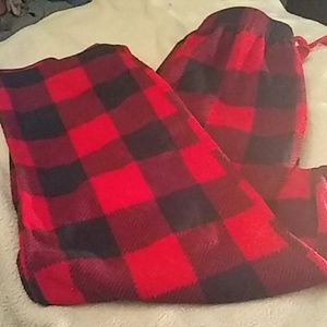 Red and black pajama bottoms
